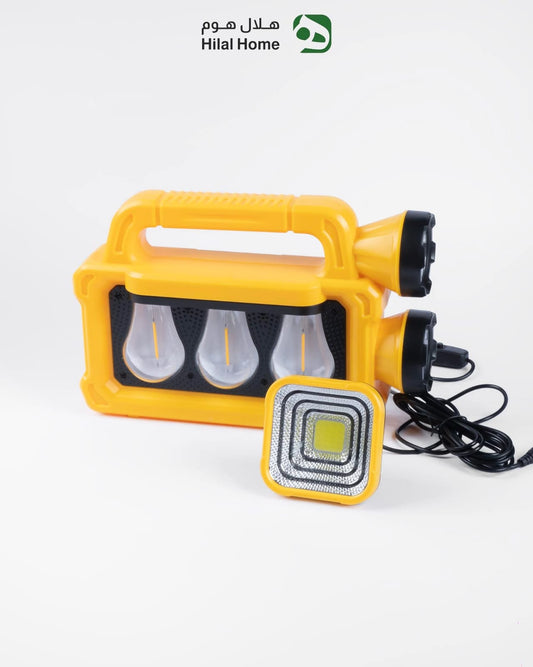 شاف طوارئ LED متعدد الوظائف قابل للشحن – إضاءة قوية للتخييم والطوارئ مع 3 لمبات ولوحة COB